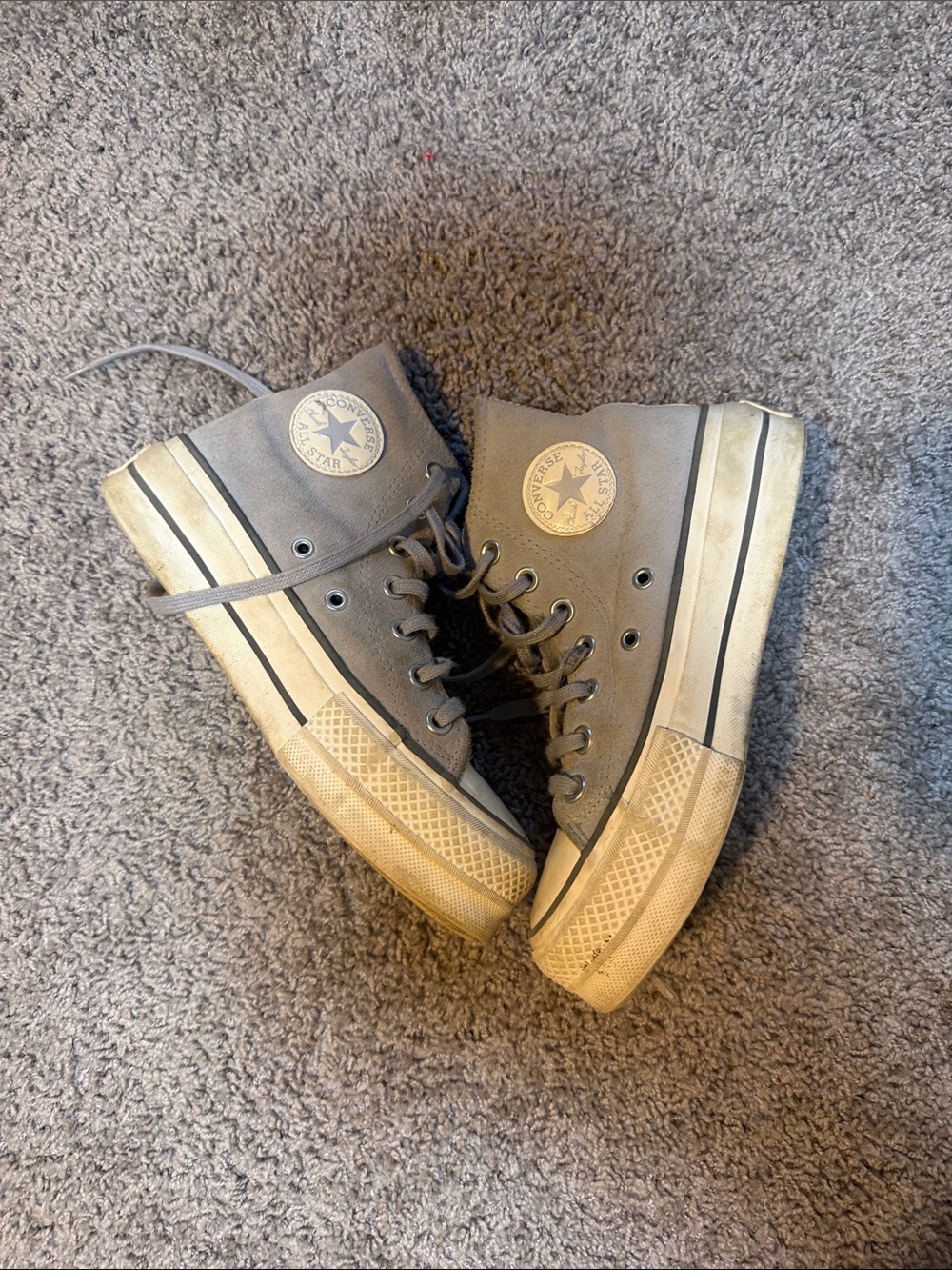 Converse High Top Sneakers - Gray Canvas with Cream Soles